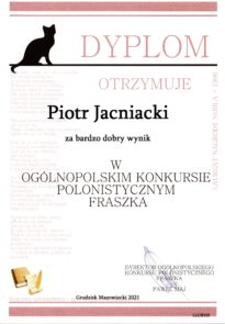 Dyplom dla ucznia