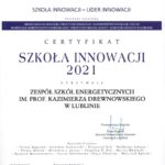 Certyfikat Szkoła Innowacji 2021