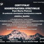 Certyfikat koordynatora w konkursie Łowcy cząstek