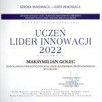 Dyplom Lider Innowacji 2022