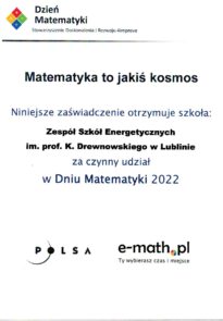 Dyplom - Dzień matematyki